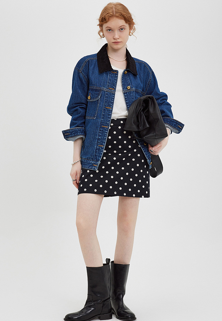 Fashionable and versatile retro casual splicing denim jacket CA120414
