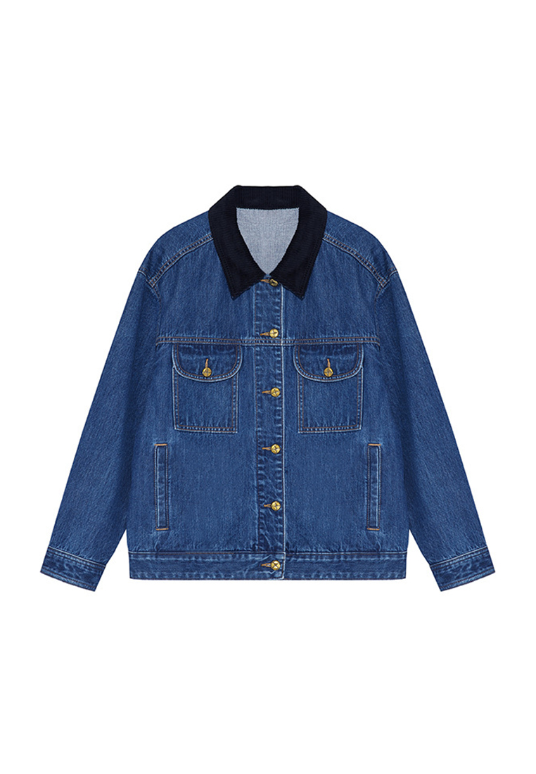 Fashionable and versatile retro casual splicing denim jacket CA120414