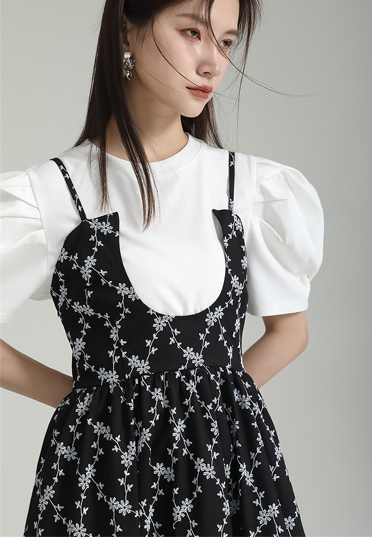 2024 Summer French floral camisole princess skirt CA24030114BK