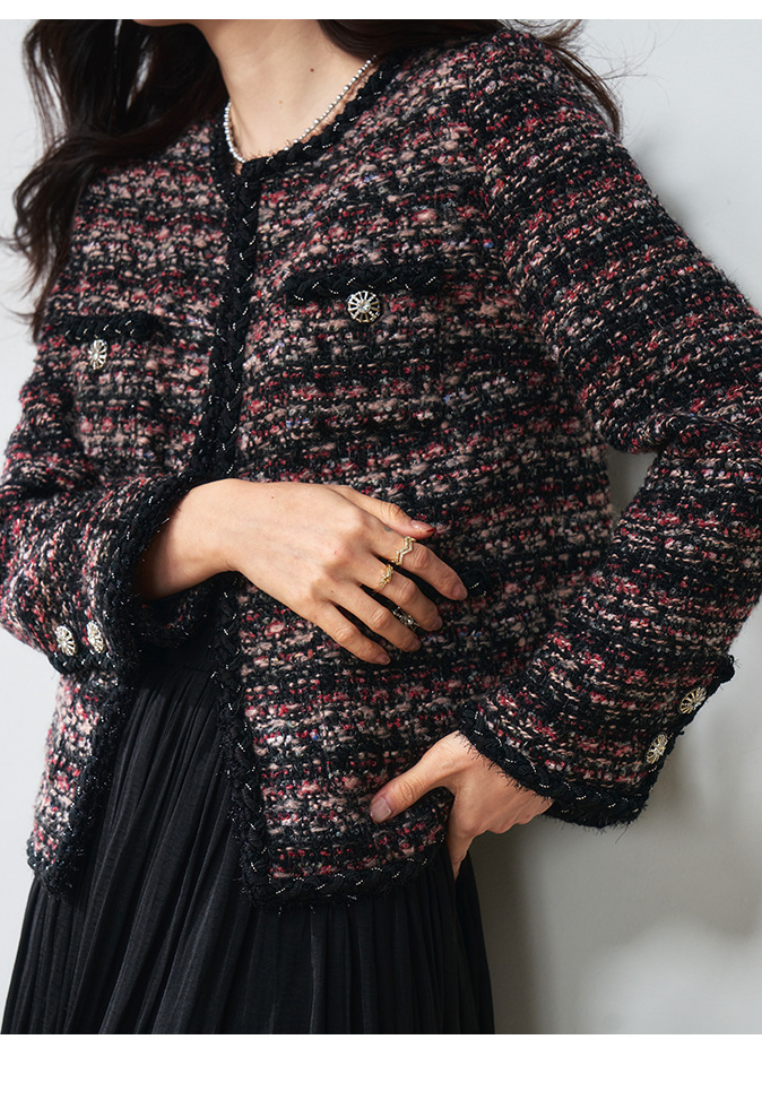 New Elegant Tweed Women French Jacket K25112109