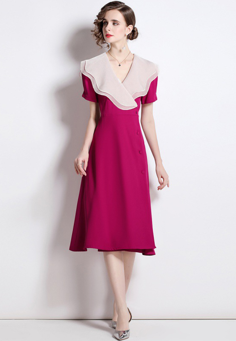 New French Hepburn Ruffle Dress A021914BK