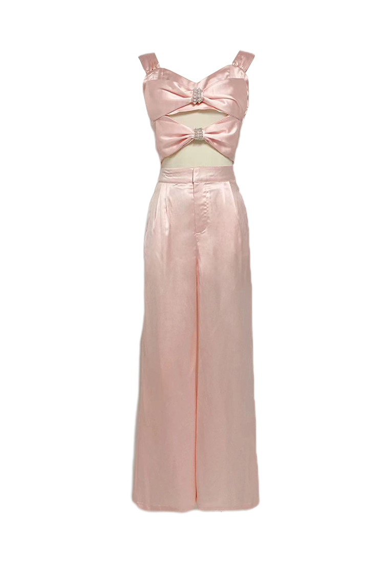 2024 new suspender bow top and pants set CA24081614W