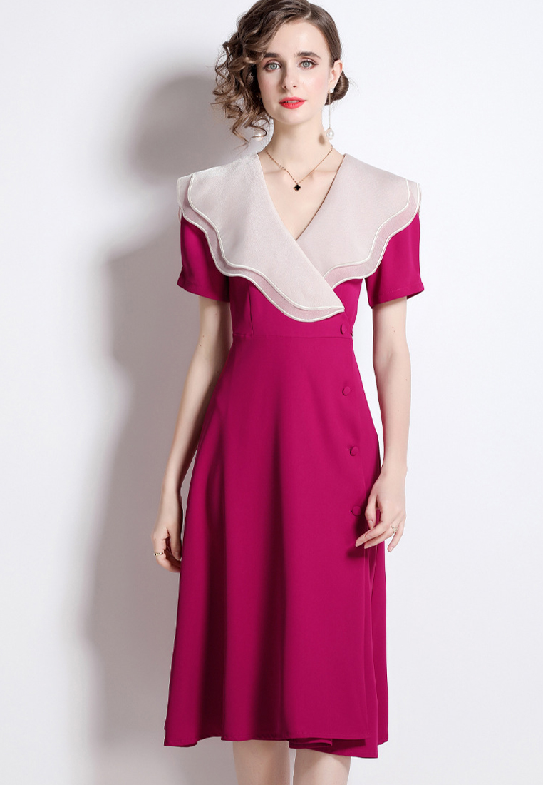 New French Hepburn Ruffle Dress A021914BK