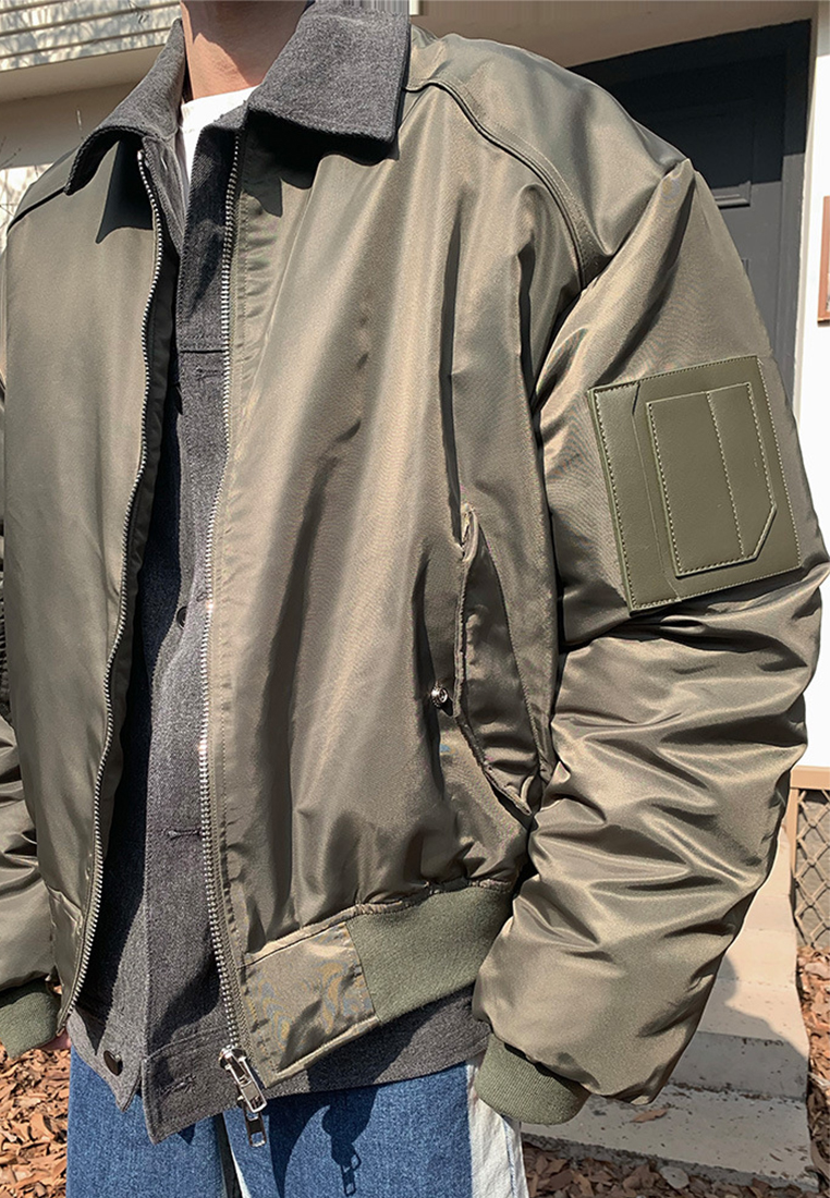 Winter premium denim patchwork jacket jacket CA24101414BK