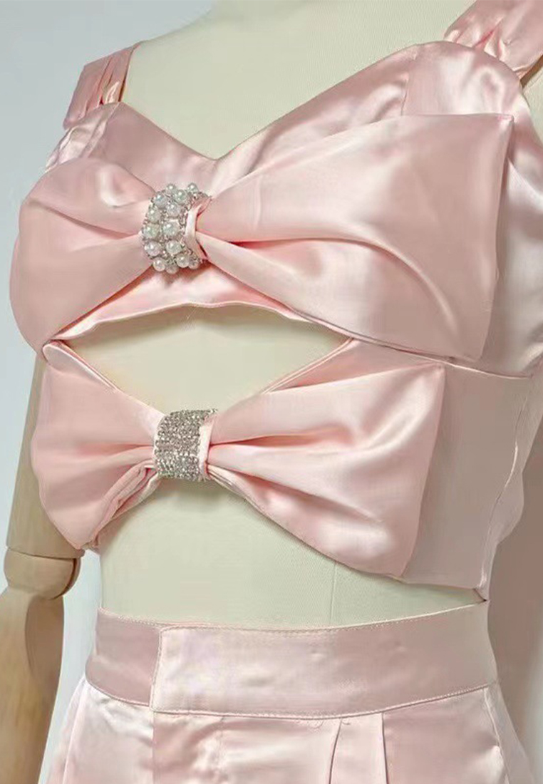 2024 new suspender bow top and pants set CA24081614W