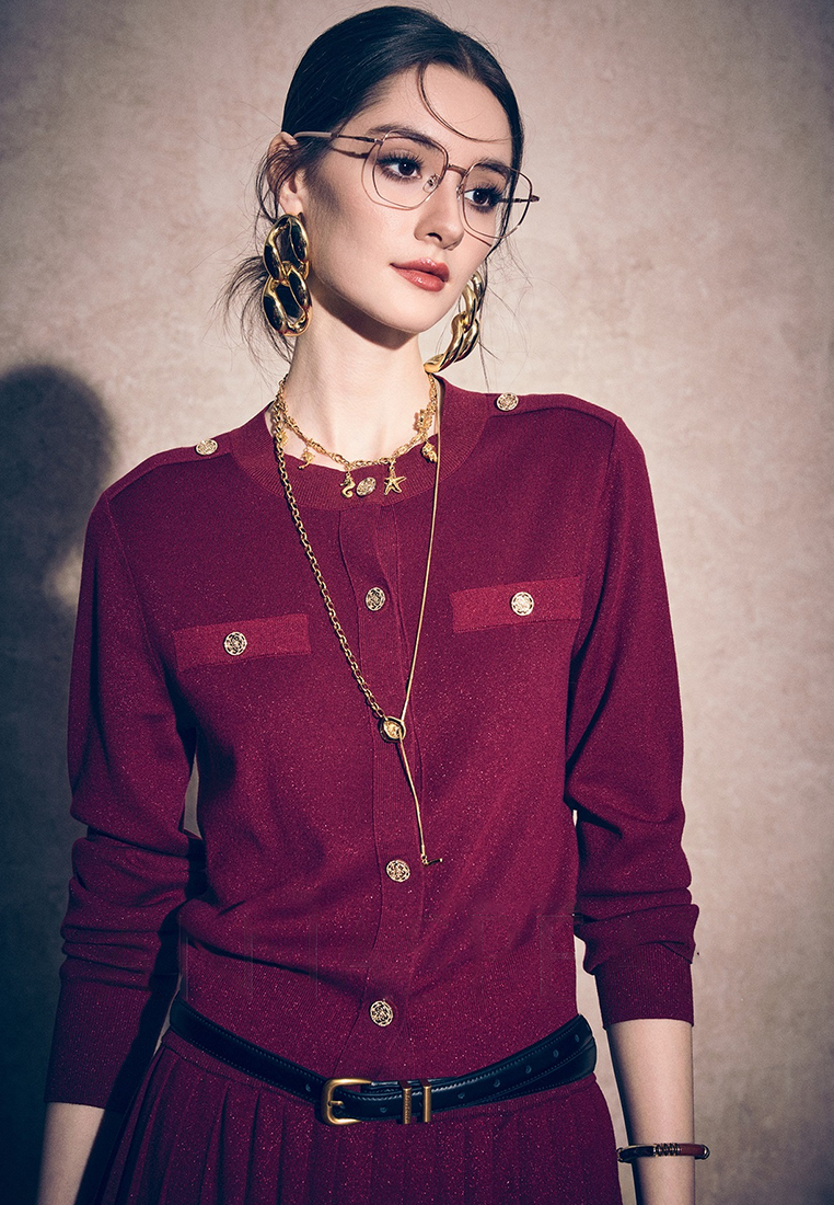 New Colorful Silk Knit Cardigan Set CA25092514BK