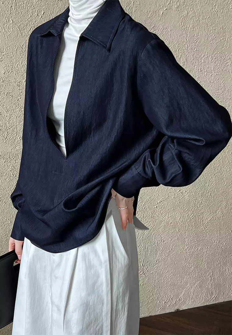 Autumn new fashionable long sleeved denim top CA24092361BL