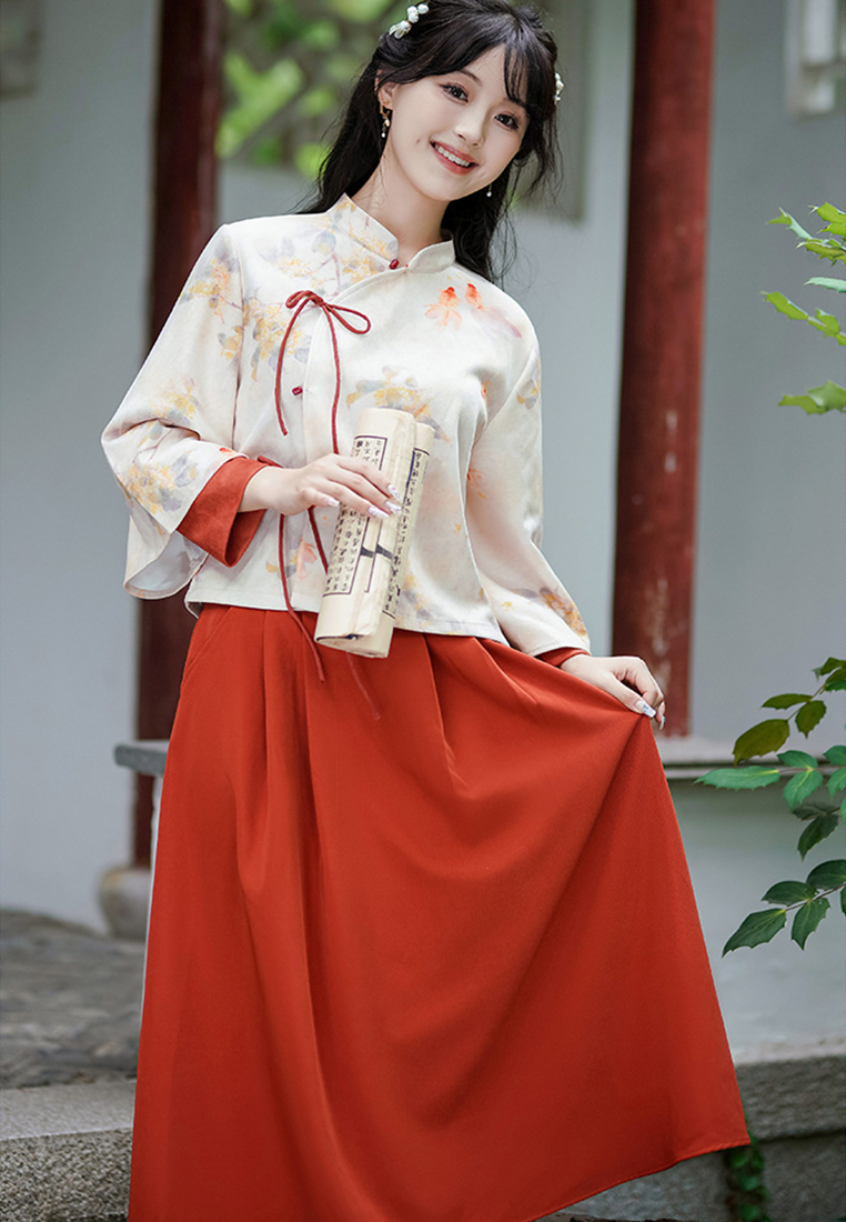 New Chinese-style Modified Vintage Cheongsam Two-Piece Set CA0110115