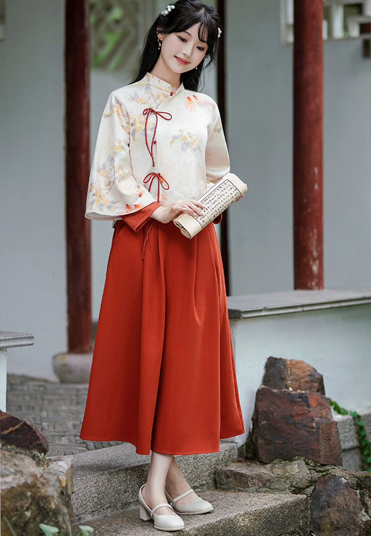 New Chinese-style Modified Vintage Cheongsam Two-Piece Set CA0110115