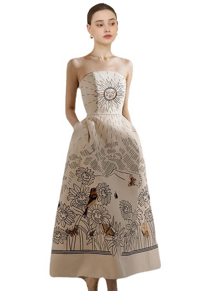 2024 Summer New Fashion Bra Dress Printed Mid length Dress CA4021915BE