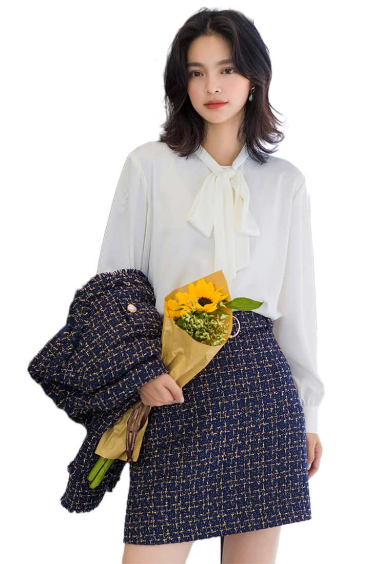 2024 Autumn new bow style retro top CA24091115W