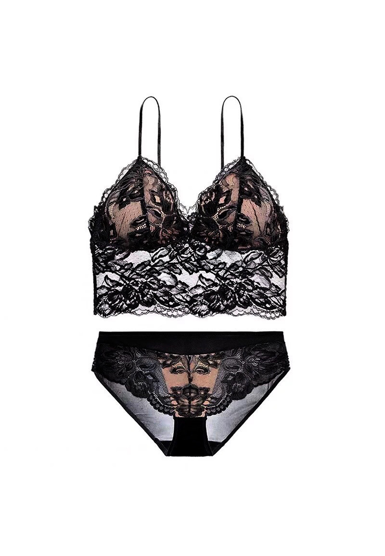 Japanese embroidered lace camisole bra and panty  CA24112015BK