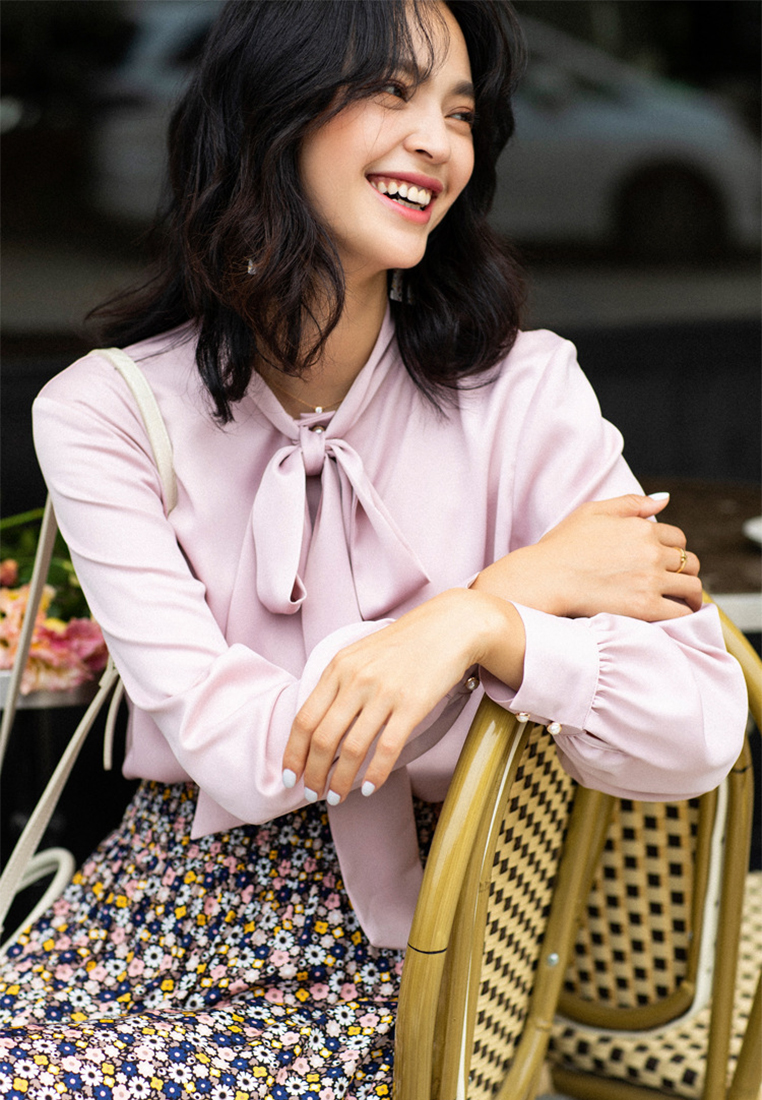 2024 Autumn new bow style retro top CA24091115W