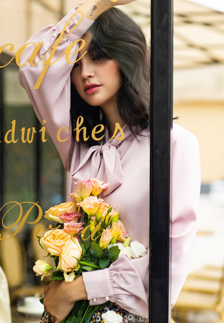 2024 Autumn new bow style retro top CA24091115W