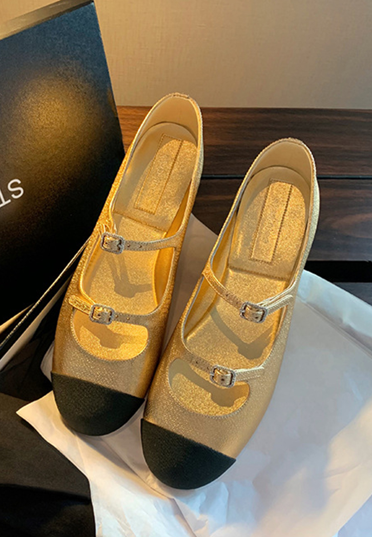 Retro French round-toe shallow flat leather shoes CA225042215RD