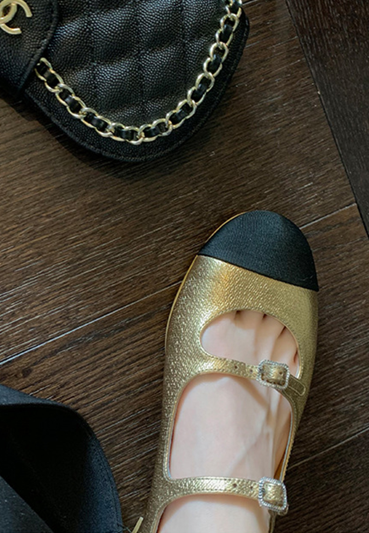 Retro French round-toe shallow flat leather shoes CA225042215RD