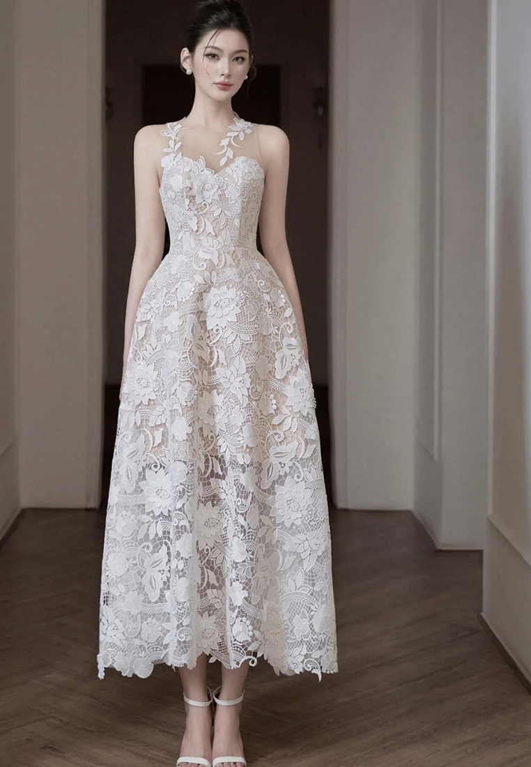 New arrival white lace engagement dress CA25092515W
