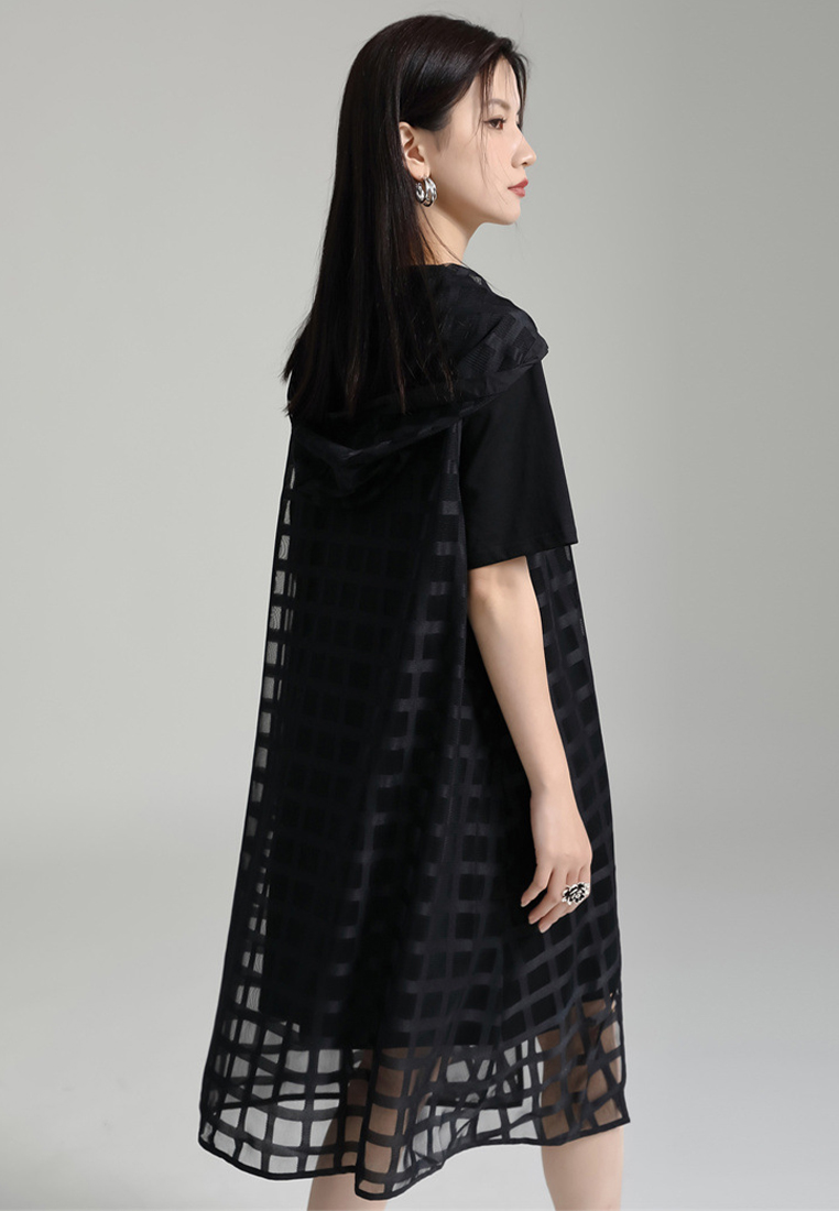 2024 New black hooded two-piece dress CA24030115BK