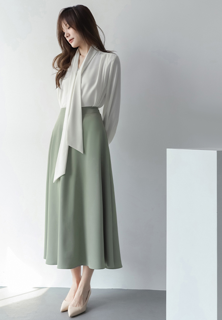 New commuter high-waisted A-line skirt CA24030715GR
