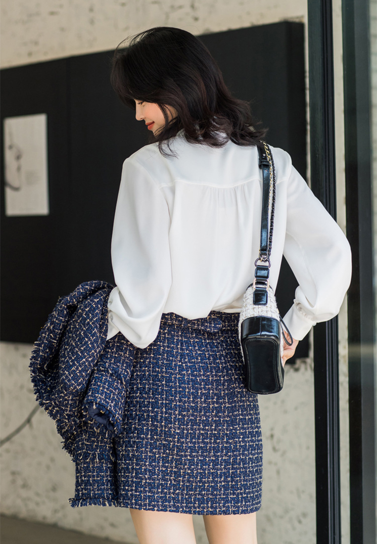 2024 Autumn new bow style retro top CA24091115W