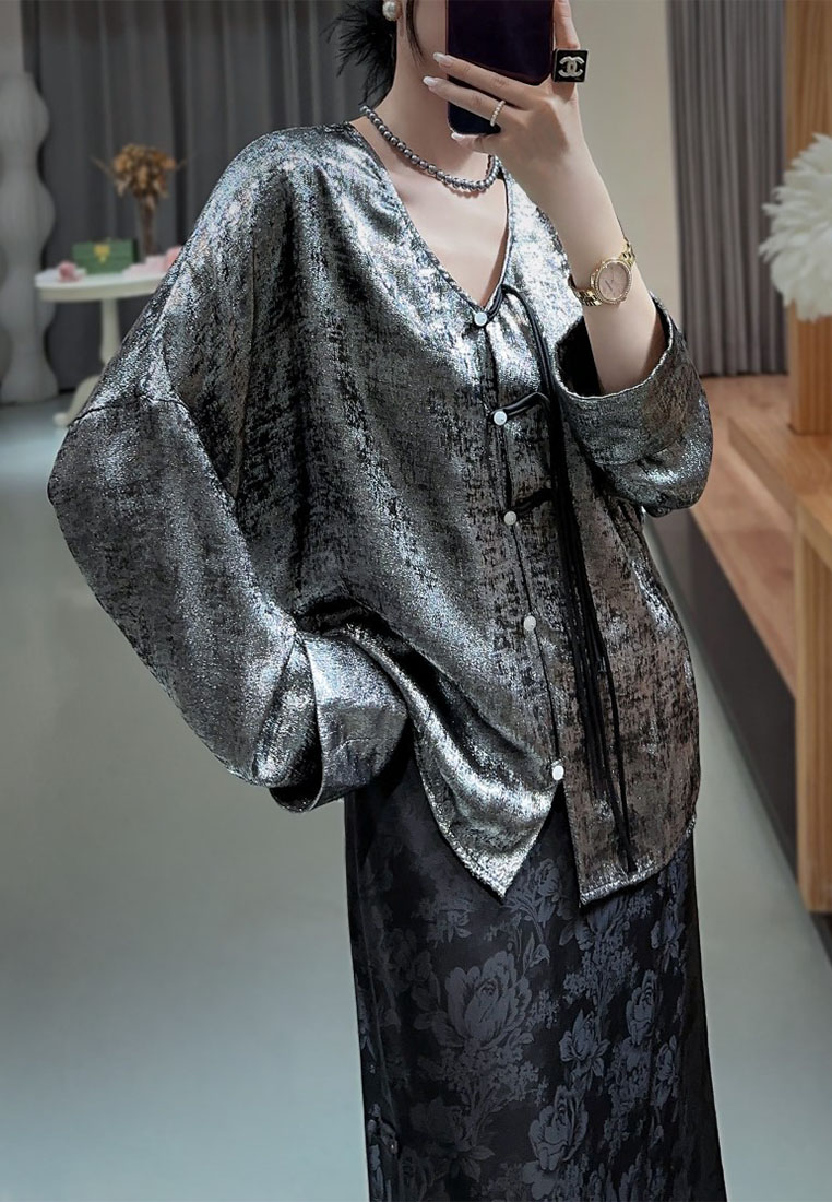Fashionable and elegant Chinese style retro Tang suit top shirt CA010615SL