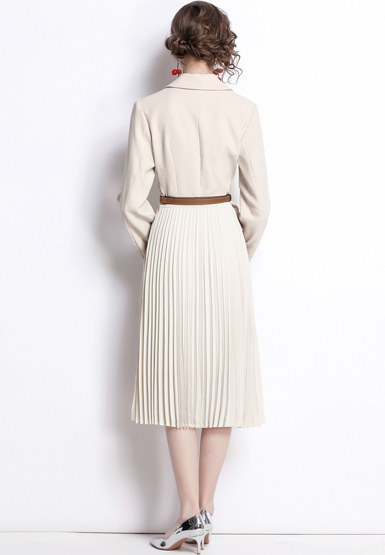 Elegant French Suit Fashionable Fake Two Piece Design Dress A110615