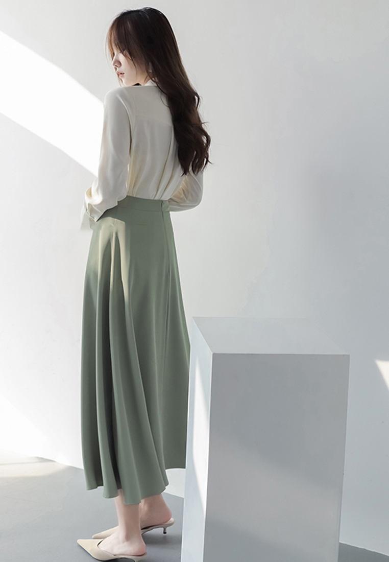 New commuter high-waisted A-line skirt CA24030715GR