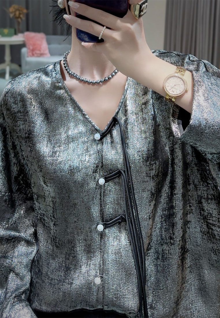 Fashionable and elegant Chinese style retro Tang suit top shirt CA010615SL