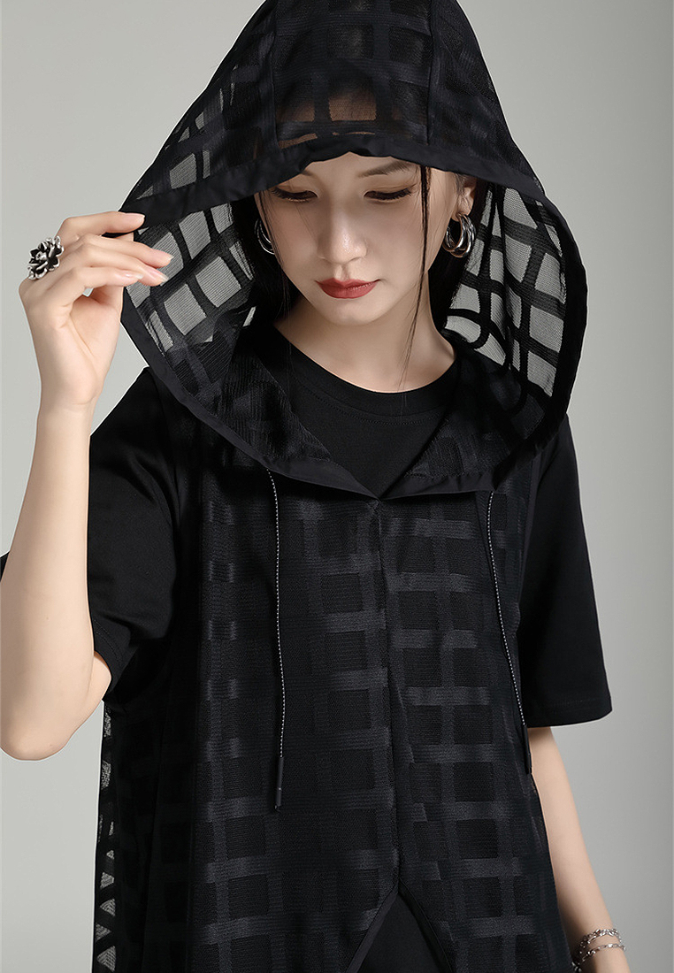 2024 New black hooded two-piece dress CA24030115BK