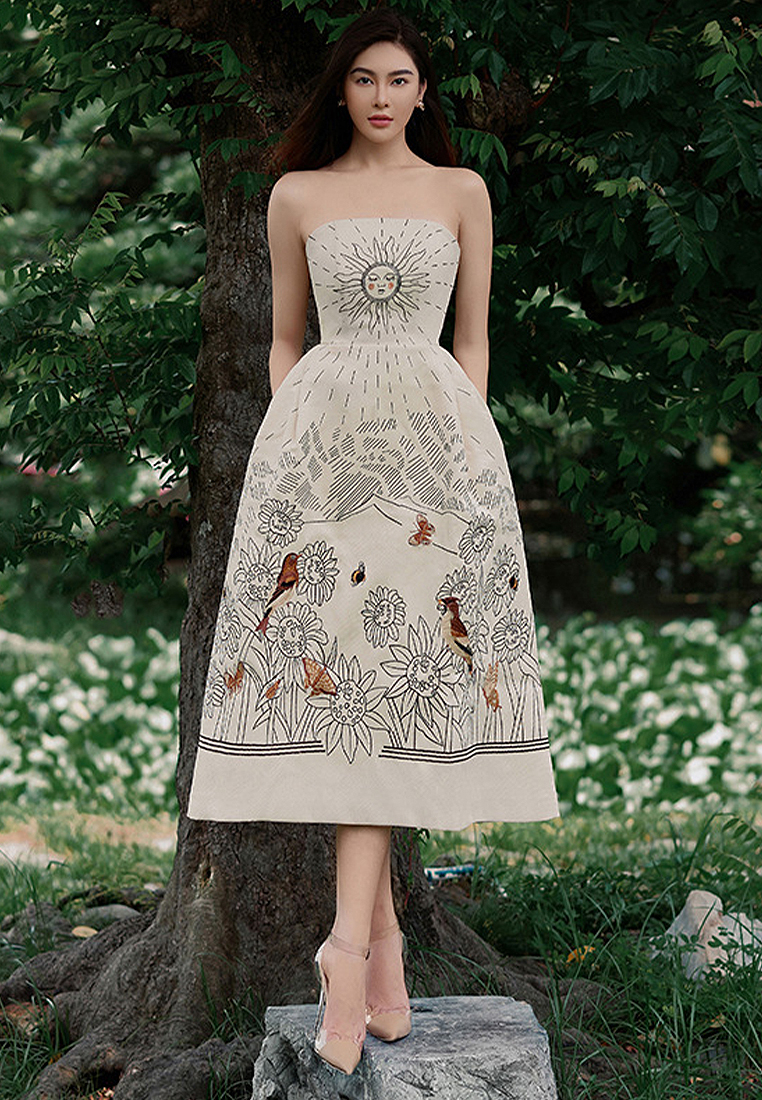 2024 Summer New Fashion Bra Dress Printed Mid length Dress CA4021915BE