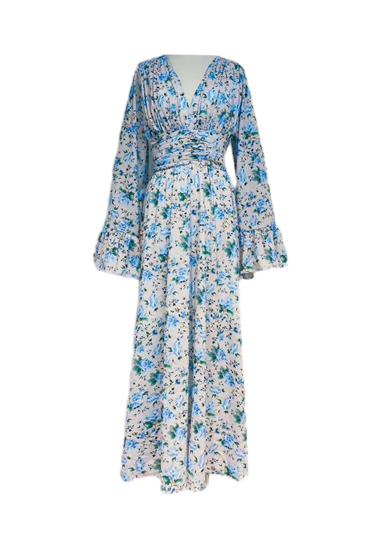 2024 Pink V-neck Slimming Waist Dress CA24081615PI