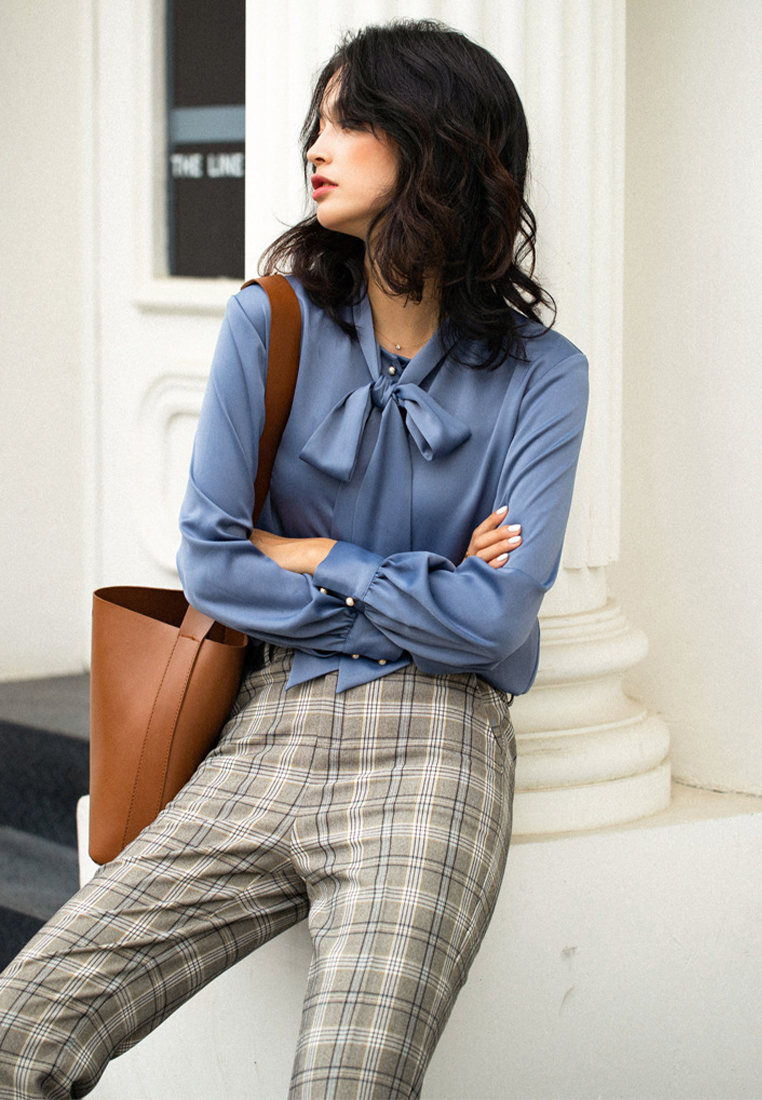 2024 Autumn new bow style retro top CA24091115W