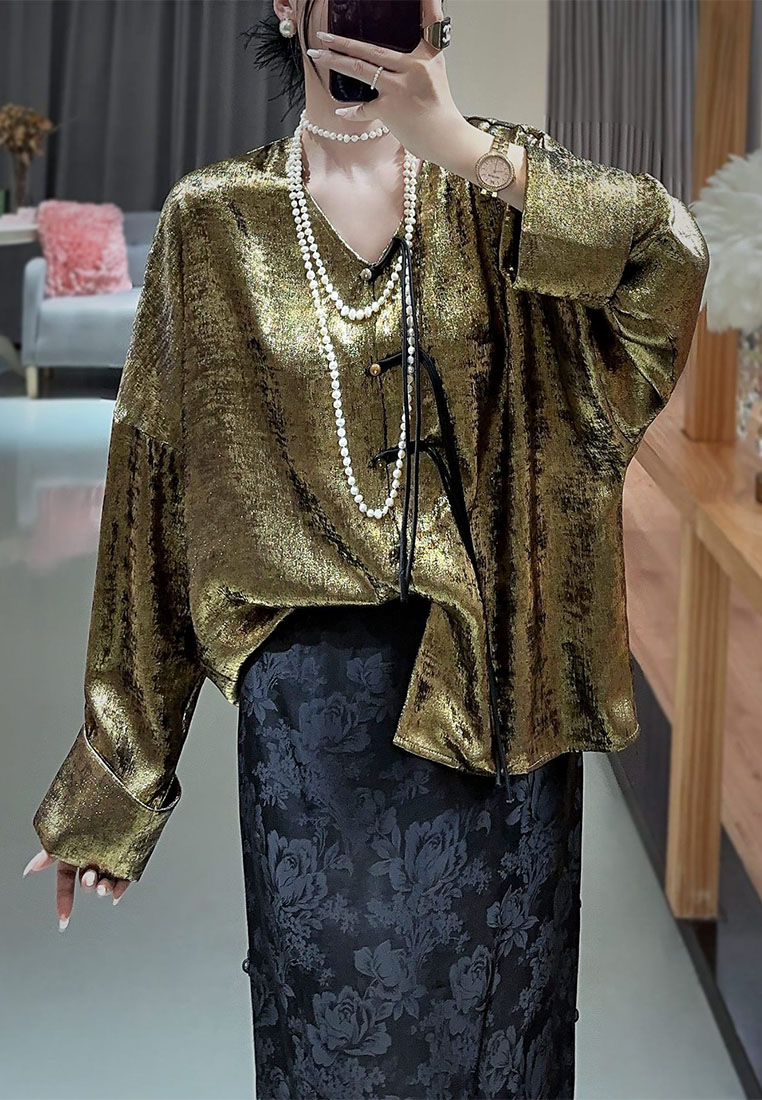 Fashionable and elegant Chinese style retro Tang suit top shirt CA010615SL