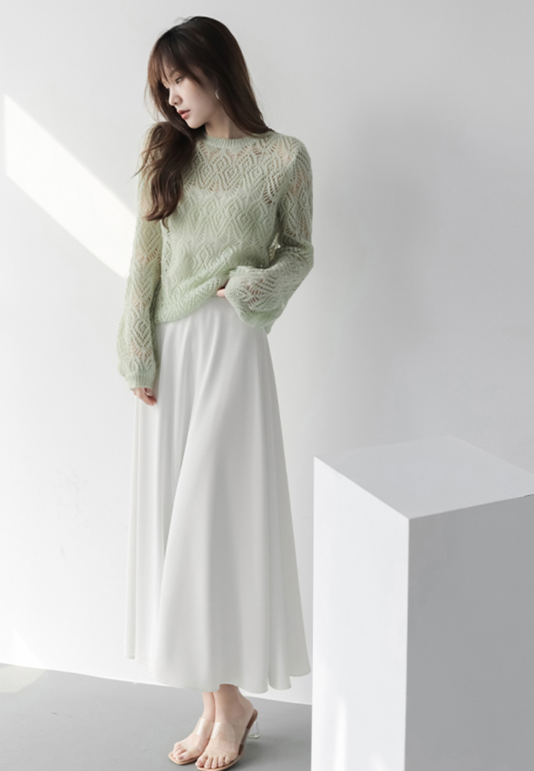 New commuter high-waisted A-line skirt CA24030715GR