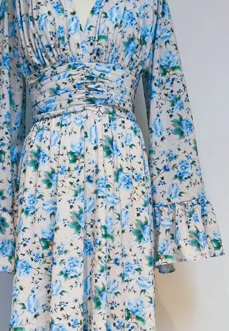 2024 Pink V-neck Slimming Waist Dress CA24081615PI