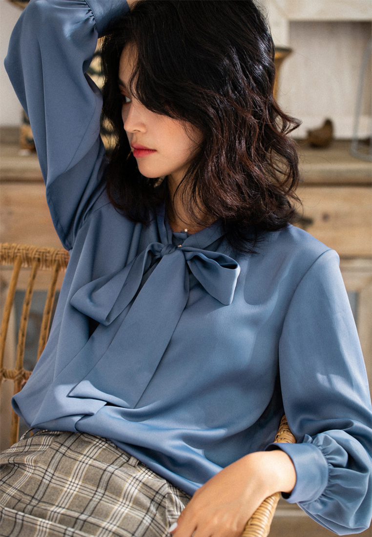 2024 Autumn new bow style retro top CA24091115W