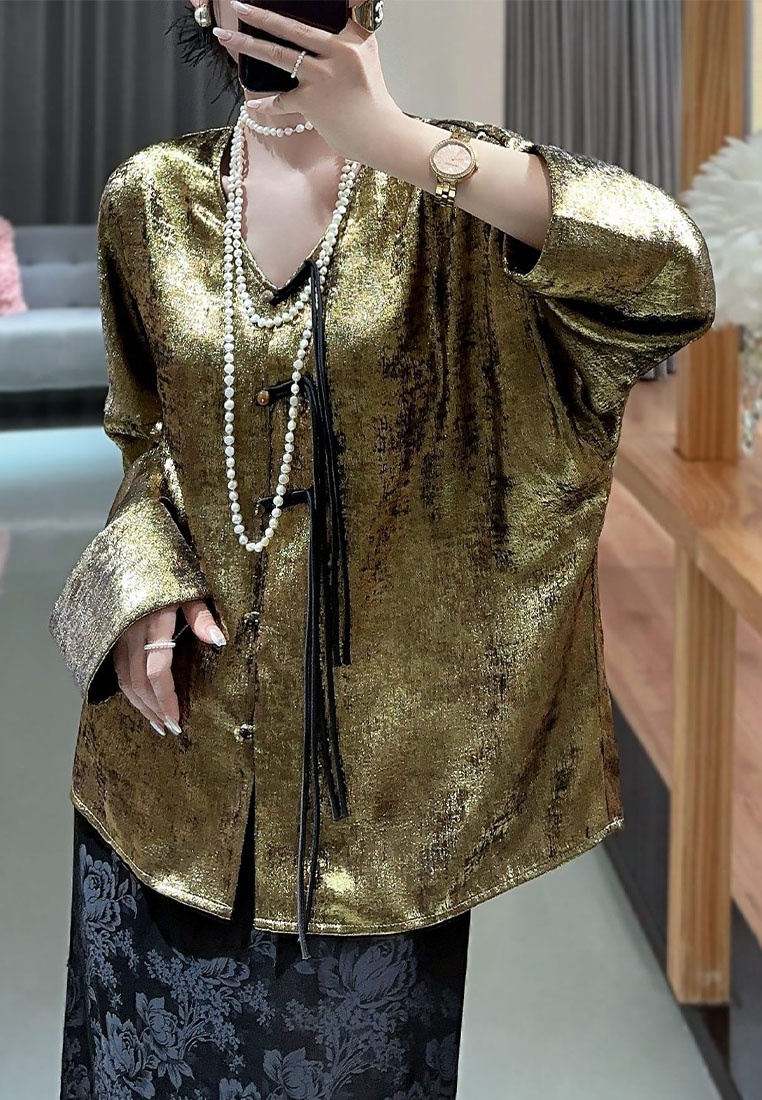 Fashionable and elegant Chinese style retro Tang suit top shirt CA010615SL