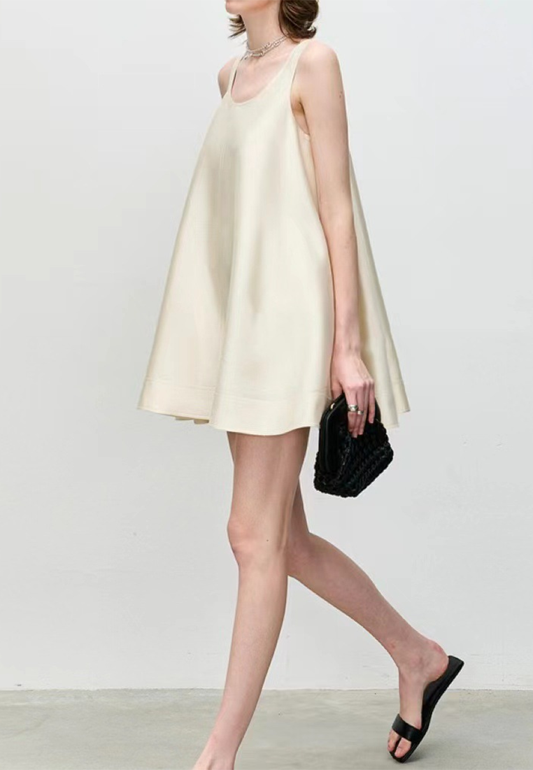 New silk vest dress with umbrella hem CA25052102W