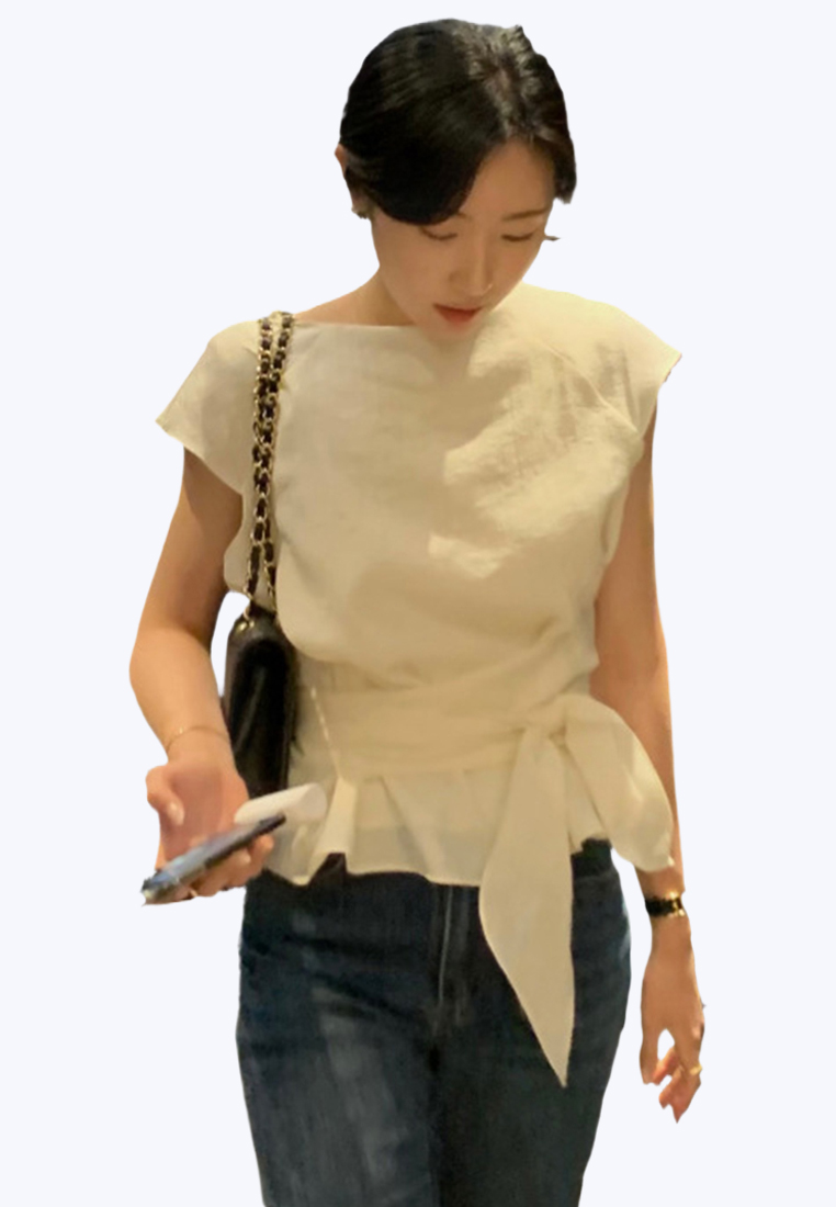 Summer New Fashion Tie Bow Top CA25070916BE