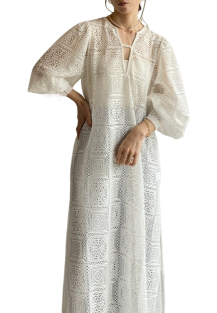 Lace Long-Sleeve Casual Dress CA25091916BE