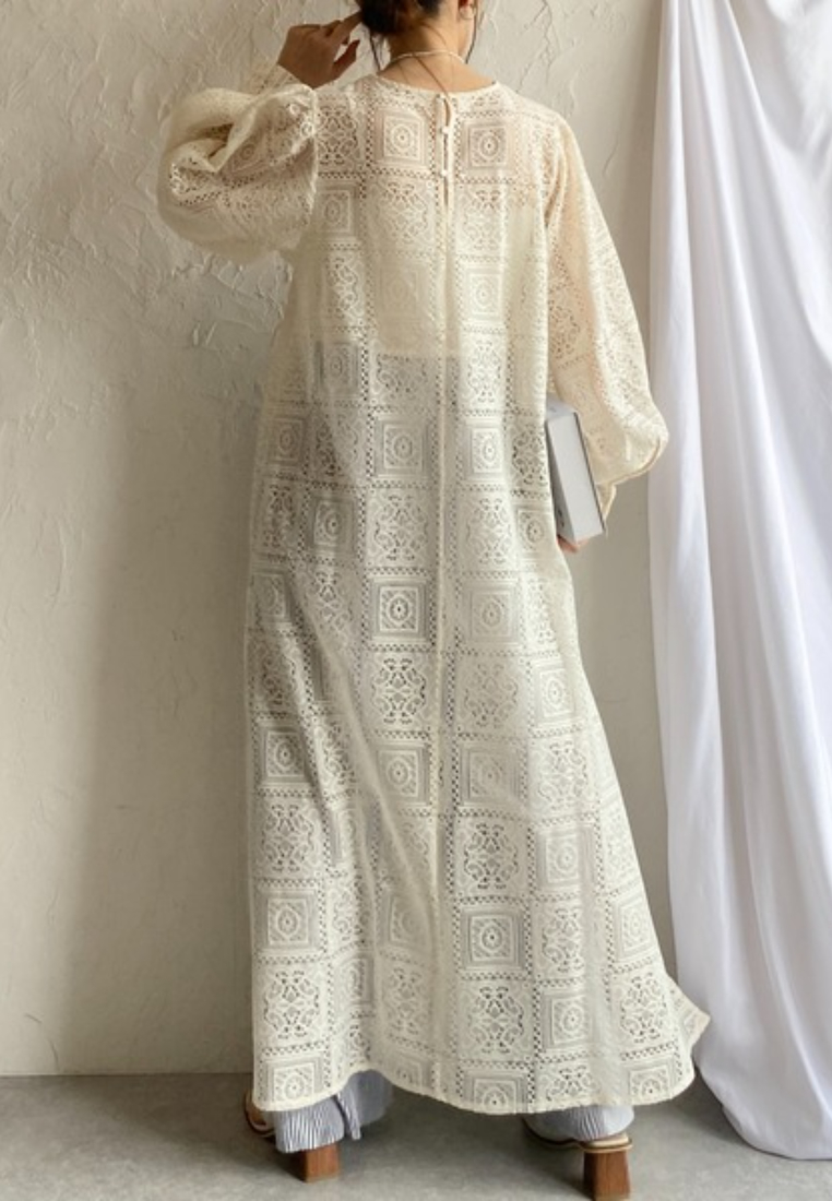 Lace Long-Sleeve Casual Dress CA25091916BE