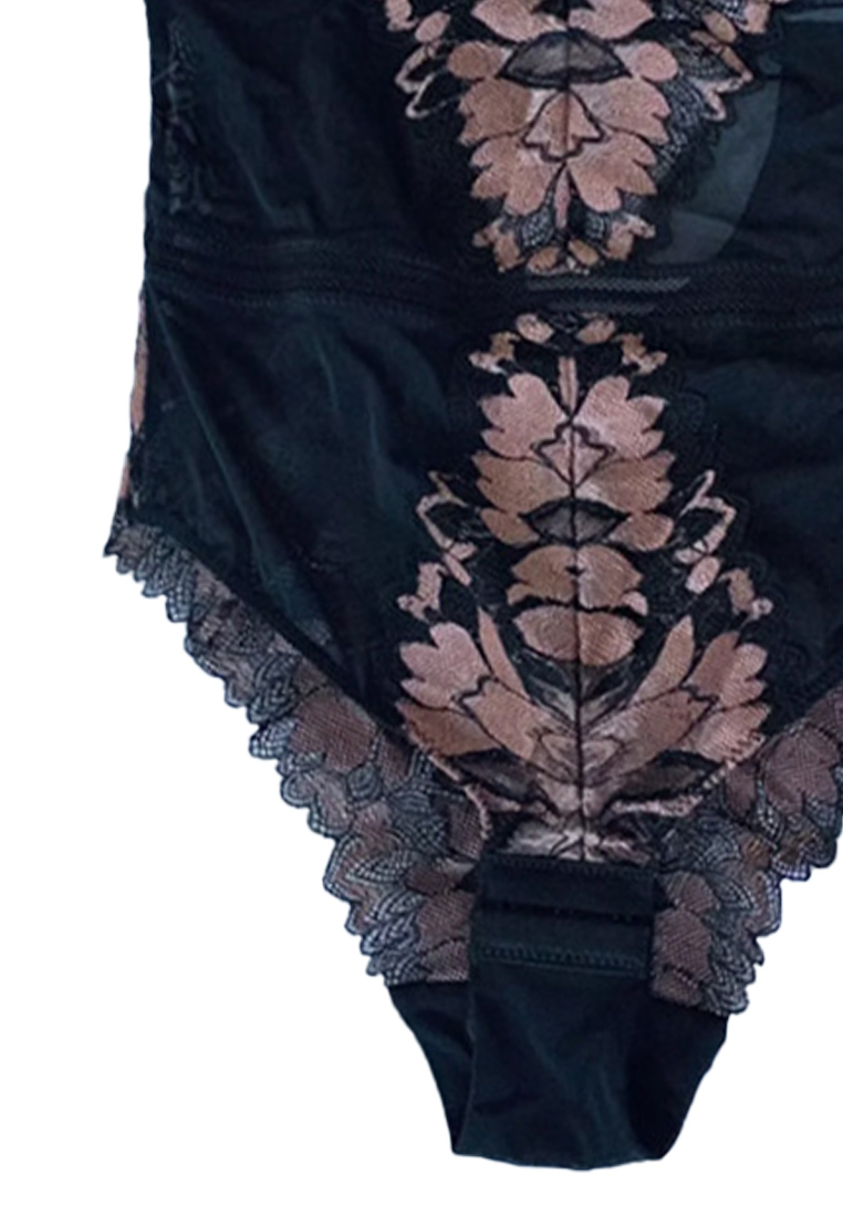 French Sexy Sling Tight Gathering Underwired Lace One-Piece Bra Underwear CA230504016W