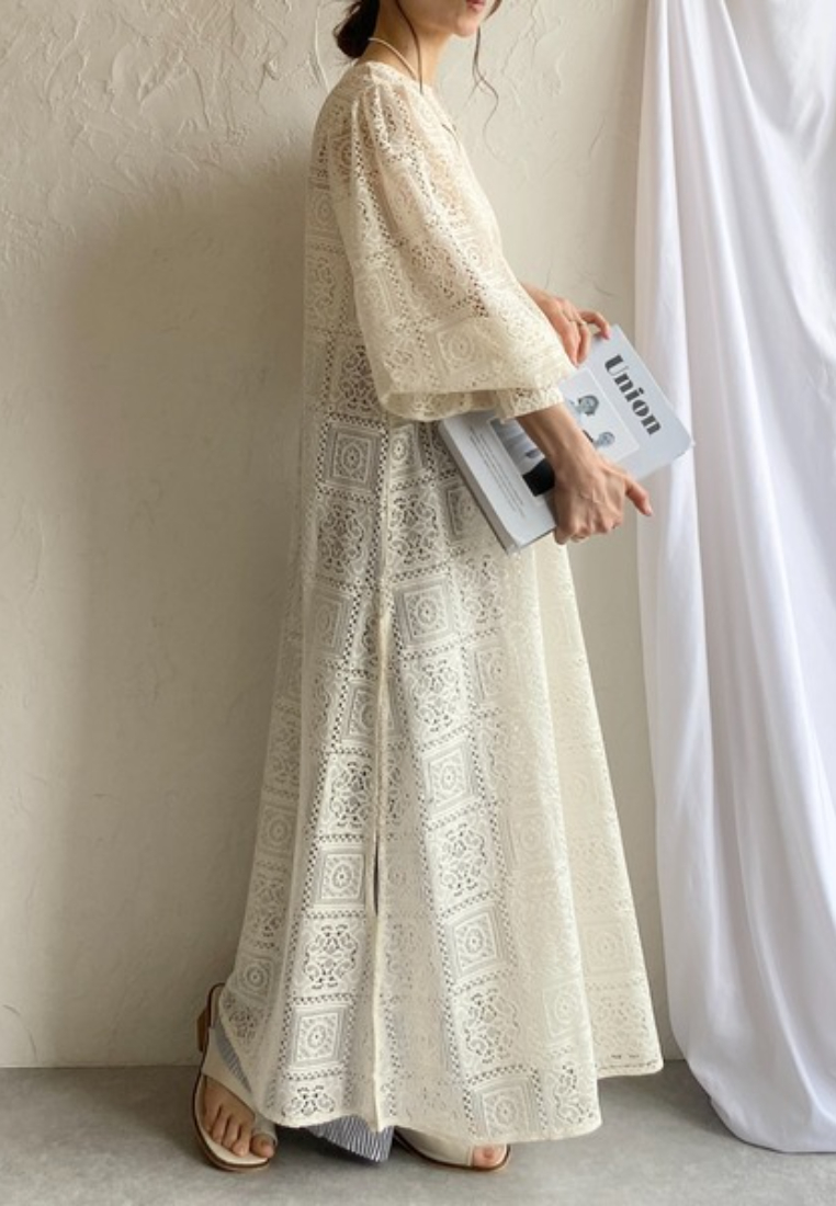Lace Long-Sleeve Casual Dress CA25091916BE
