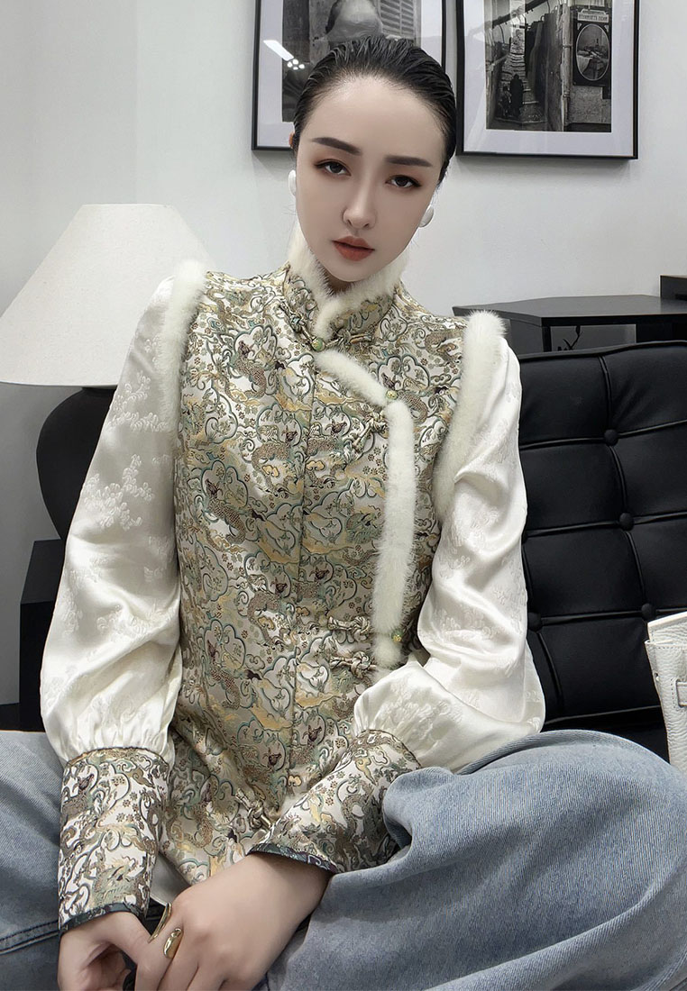 Light luxury quality mink fur thickened vest  coat CA010616