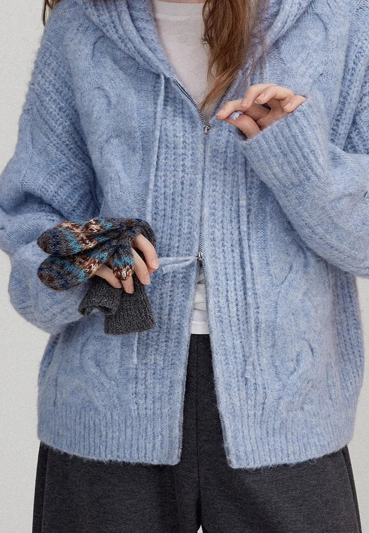 Autumn and Winter Retro Knitted Cardigan Sweater CA25110316BL