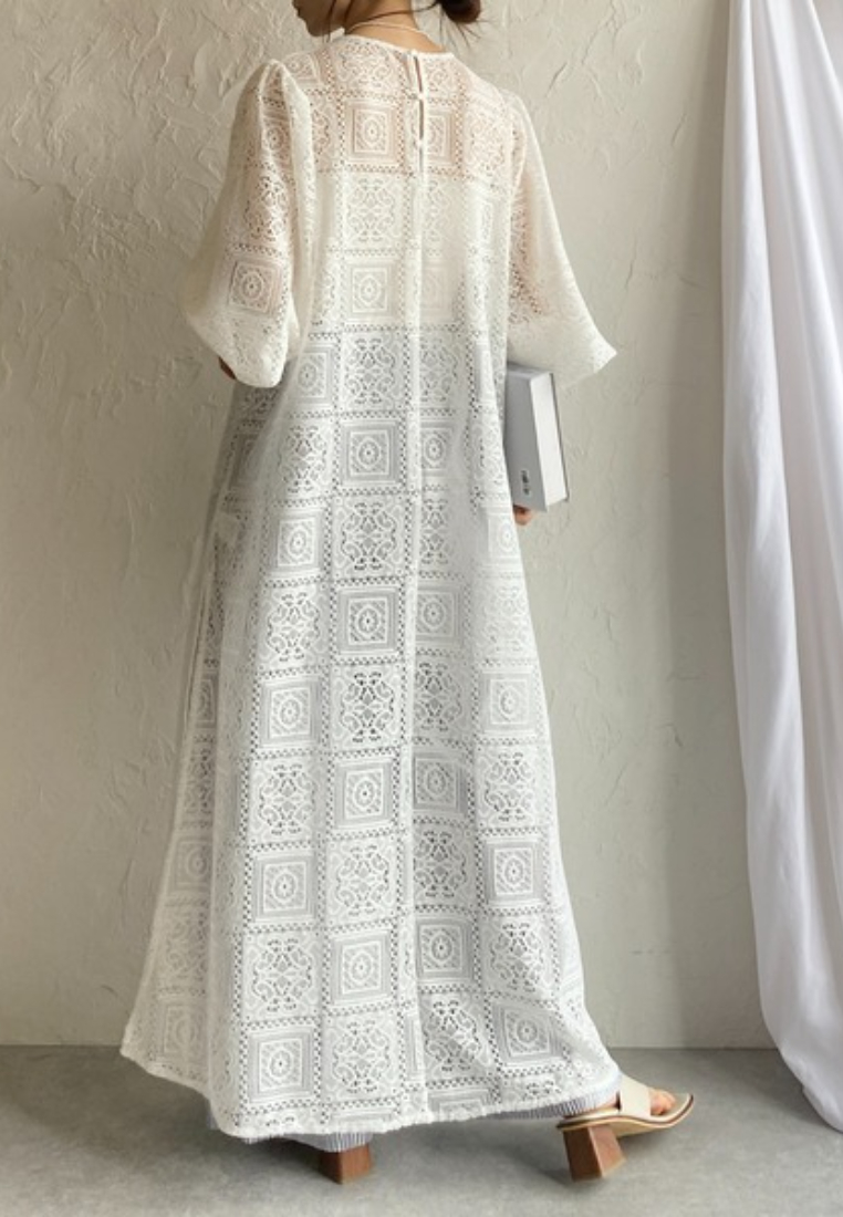 Lace Long-Sleeve Casual Dress CA25091916BE