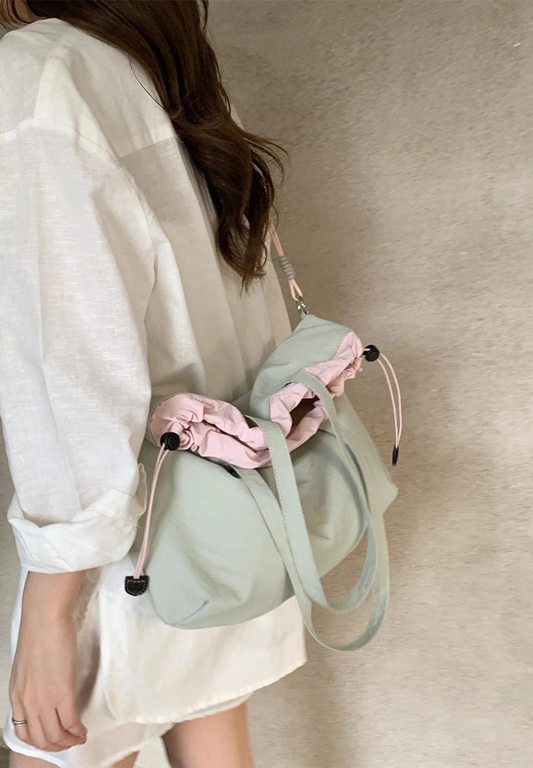 New crossbody nylon waterproof drawstring shoulder bag CA25042316GR