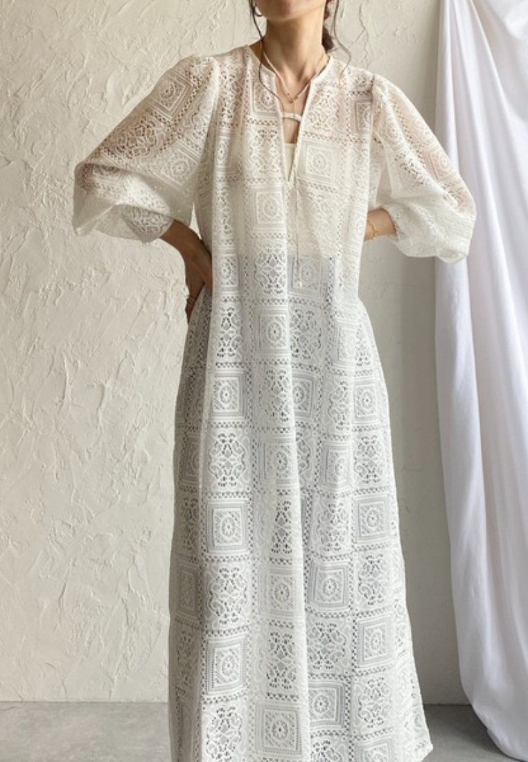 Lace Long-Sleeve Casual Dress CA25091916BE