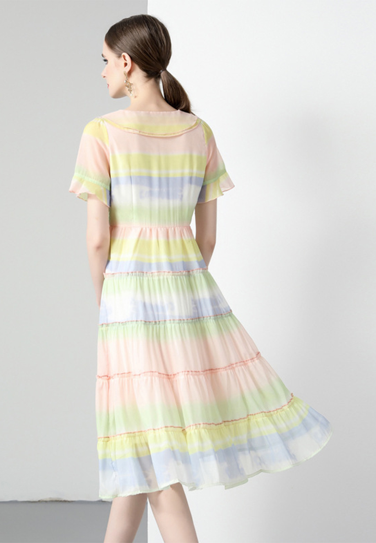 Chiffon fresh temperament doll collar dress A021916