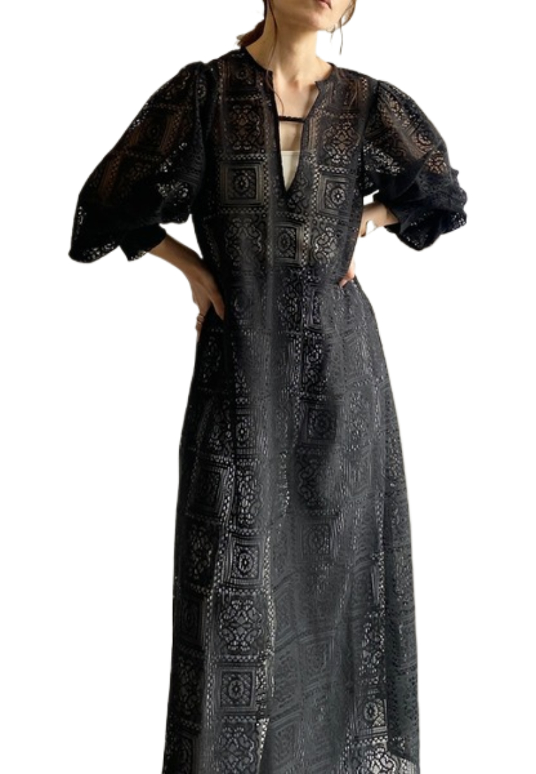 Lace Long-Sleeve Casual Dress CA25091916BE